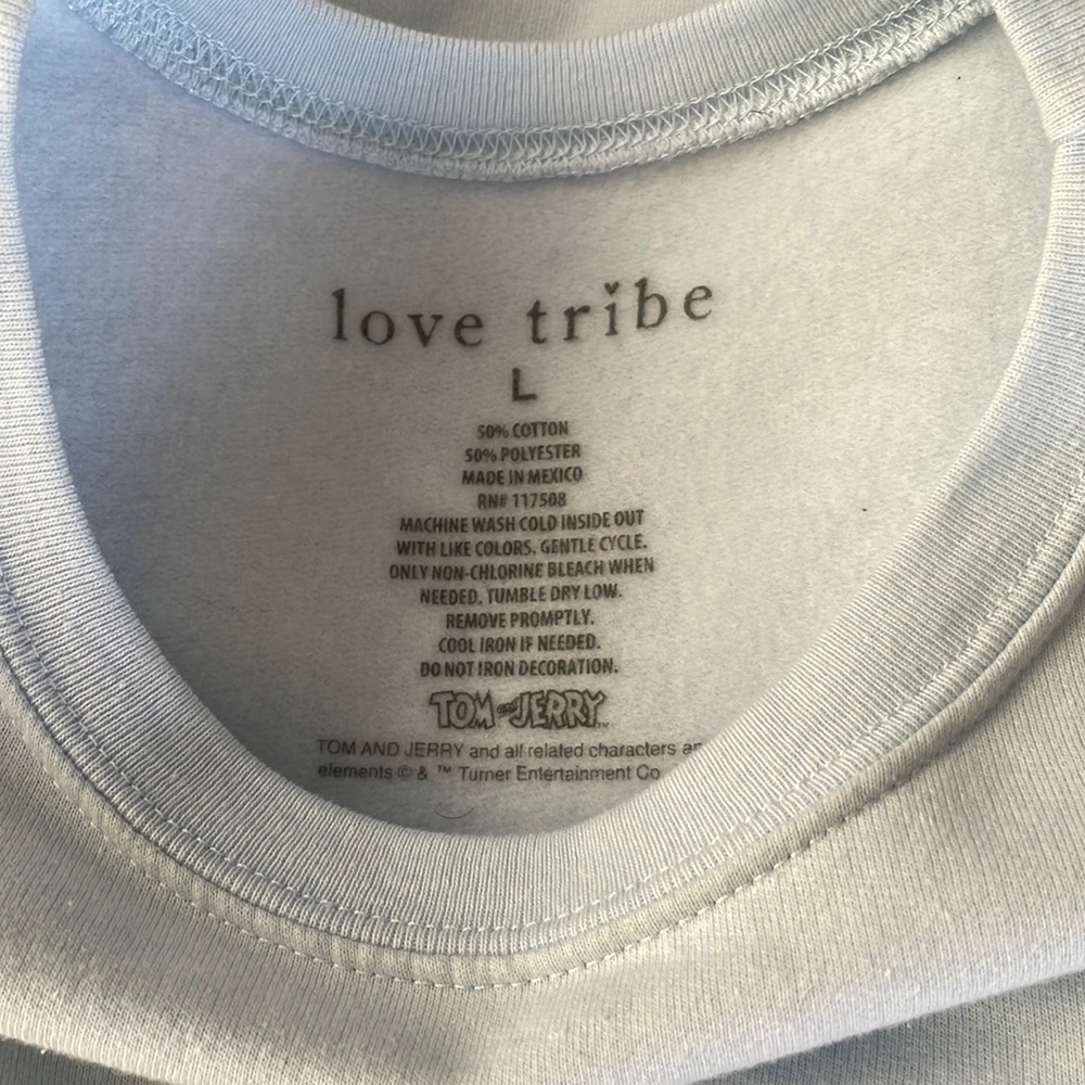 Large blue love tribe Tom and jerry cartoon crewneck sweater - Picture 2 of 3